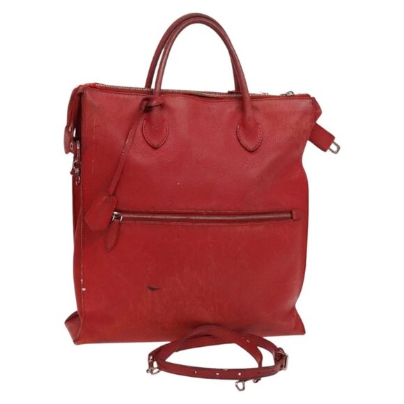 LOUIS VUITTON Hand Bag 2way 2014Stainless Steel Red LV Auth 126285 - Picture 1 of 16